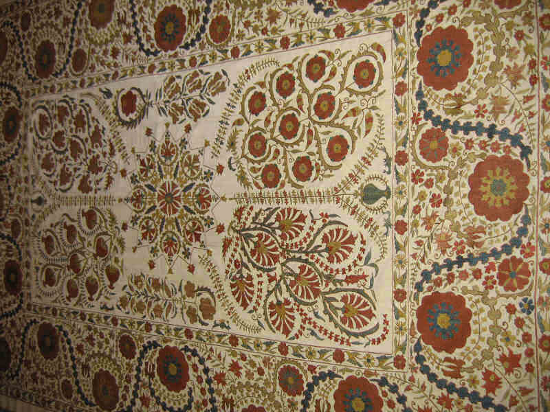 Appraisal: SUZANI DOWRY BED COVER The embroidered bed cover presented to