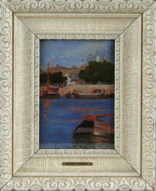 Appraisal: HENRY SALEM HUBBELL American - HARBOR SCENE Small oil on