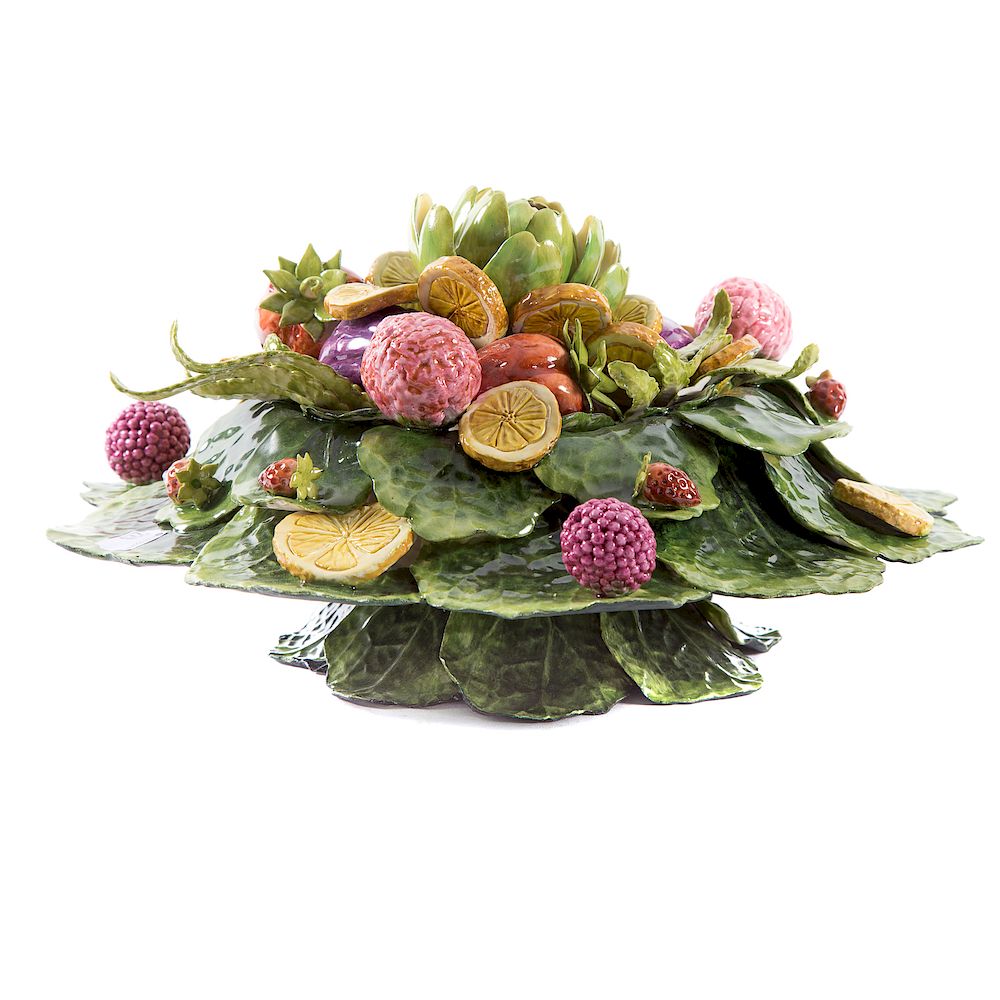 Appraisal: Katherine Houston Pink Persian Lime Porcelain centerpiece in H Condition