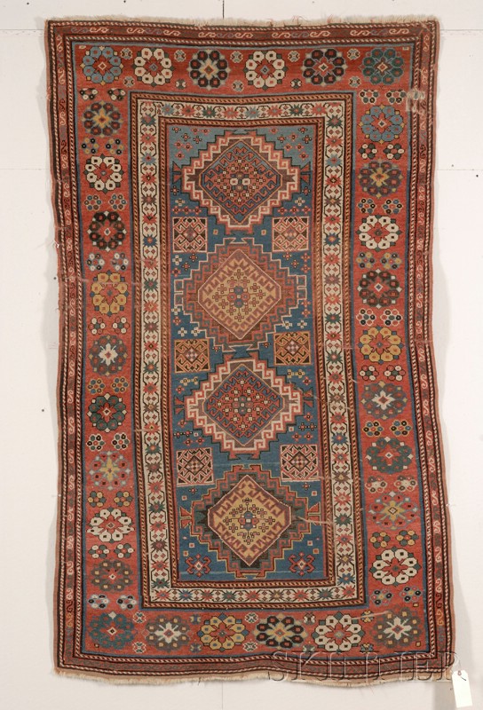 Appraisal: Kazak Rug Southwest Caucasus last quarter th century creases small