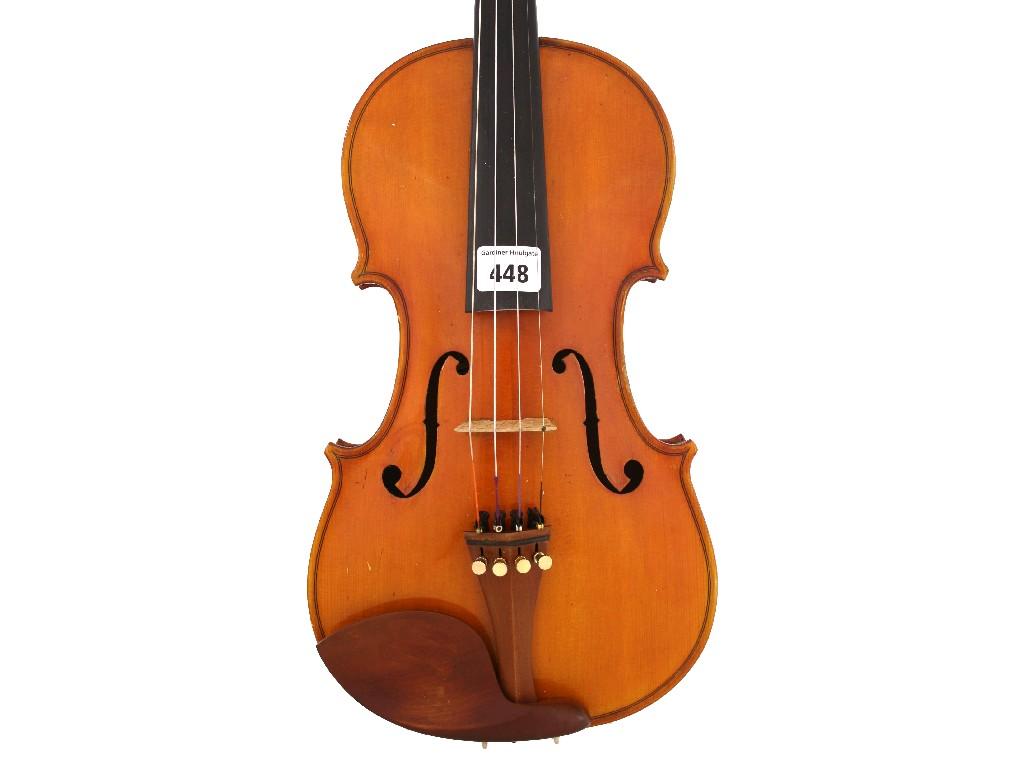 Appraisal: Seven-eighth size violin labelled Ditta Primavera Alfredo Liutaio Anno cm