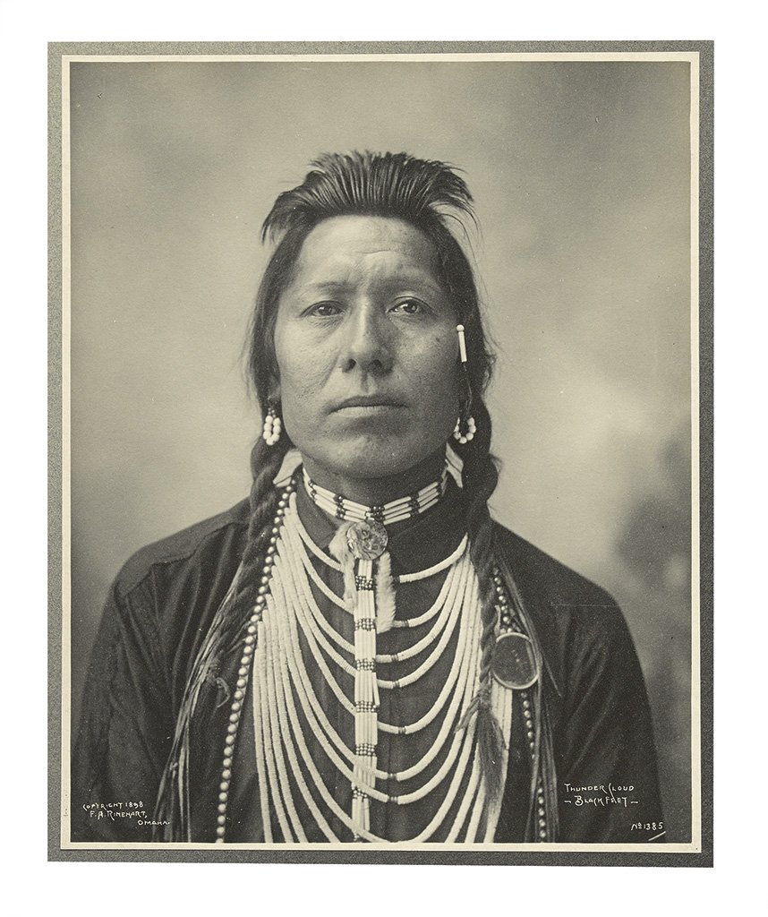 Appraisal: AMERICAN INDIANS--PHOTOGRAPHS Rinehart Frank A Thunder Cloud Blackfeet Platinum print