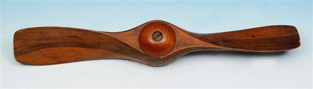 Appraisal: A RARE LAMINATED MAHOGANY TWO BLADE FUEL-PUMP PROPELLER stamped on