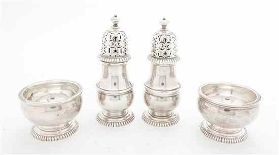 Appraisal: An American Sterling Silver Caster and Salt Set Crichton Co