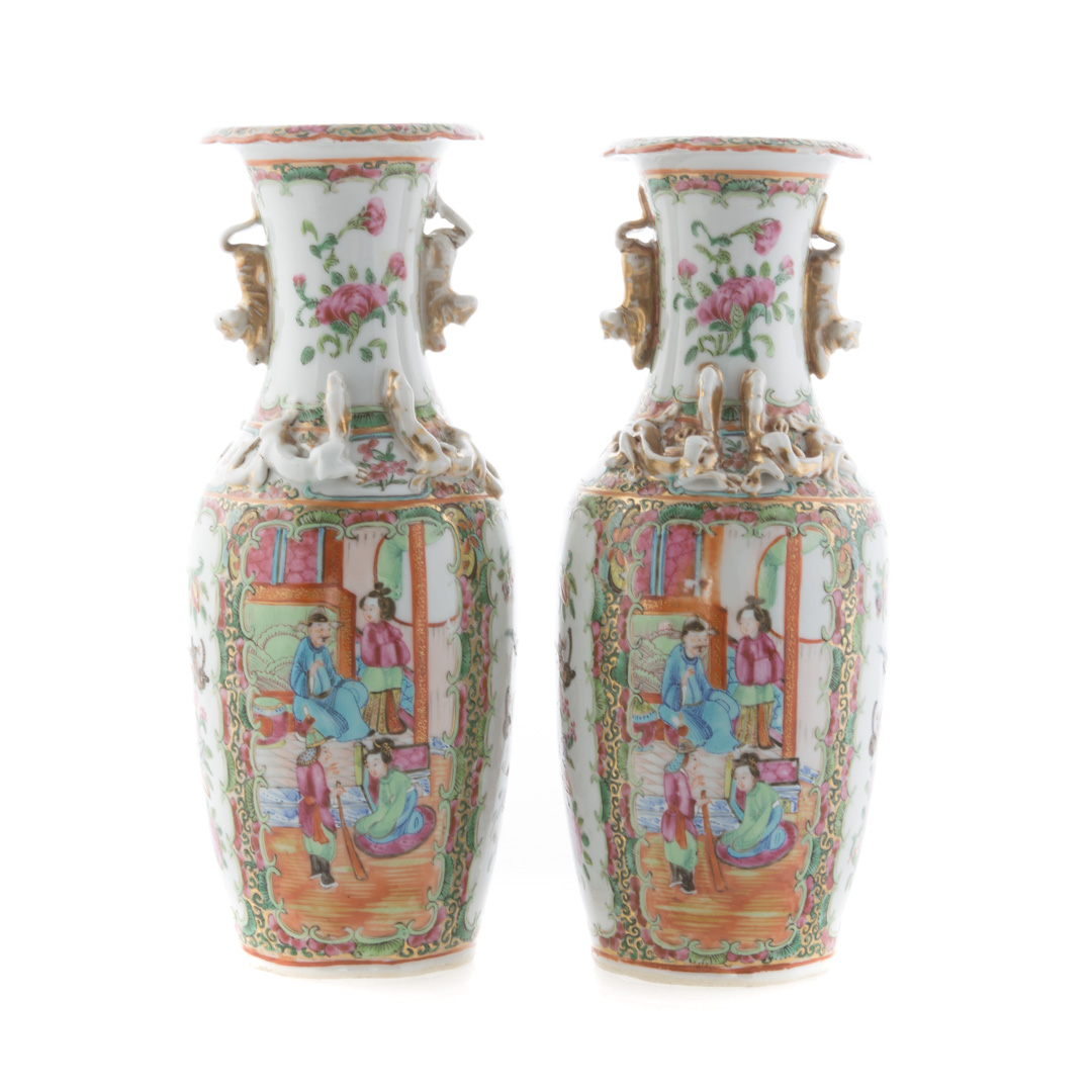 Appraisal: Pair of Chinese Export Rose Medallion vases fourth quarter- th