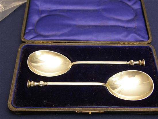 Appraisal: Pair of George V silver seal-top spoons in case by