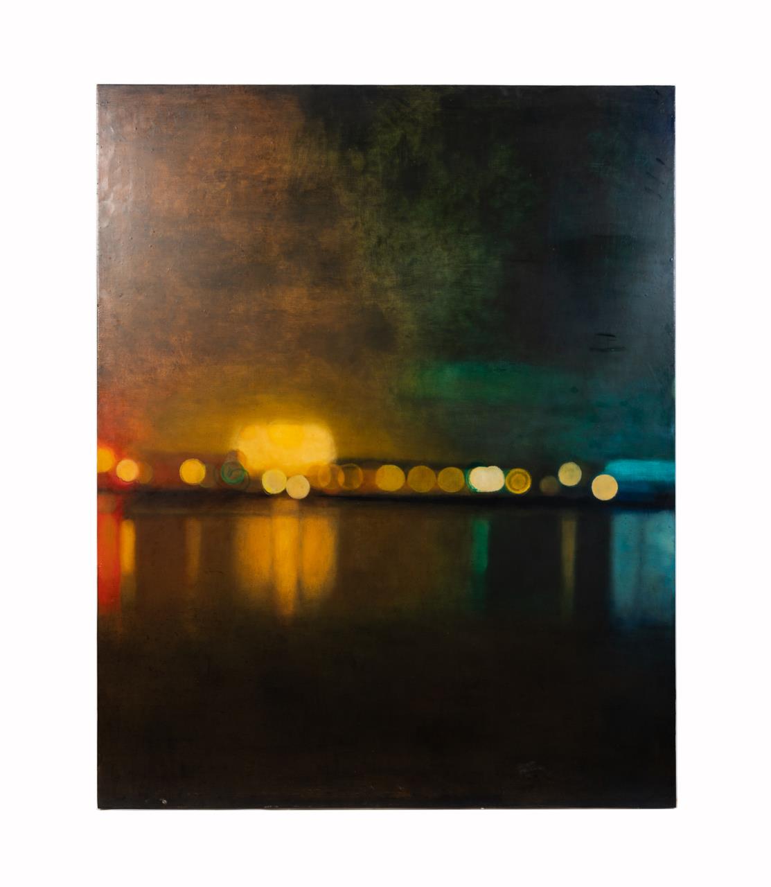 Appraisal: KATHERINE TAYLOR THE BRIDGE ENCAUSTIC O B Katherine Taylor American