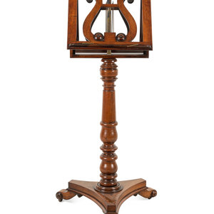 Appraisal: A William IV Rosewood Double-Sided Music Stand Circa Height x