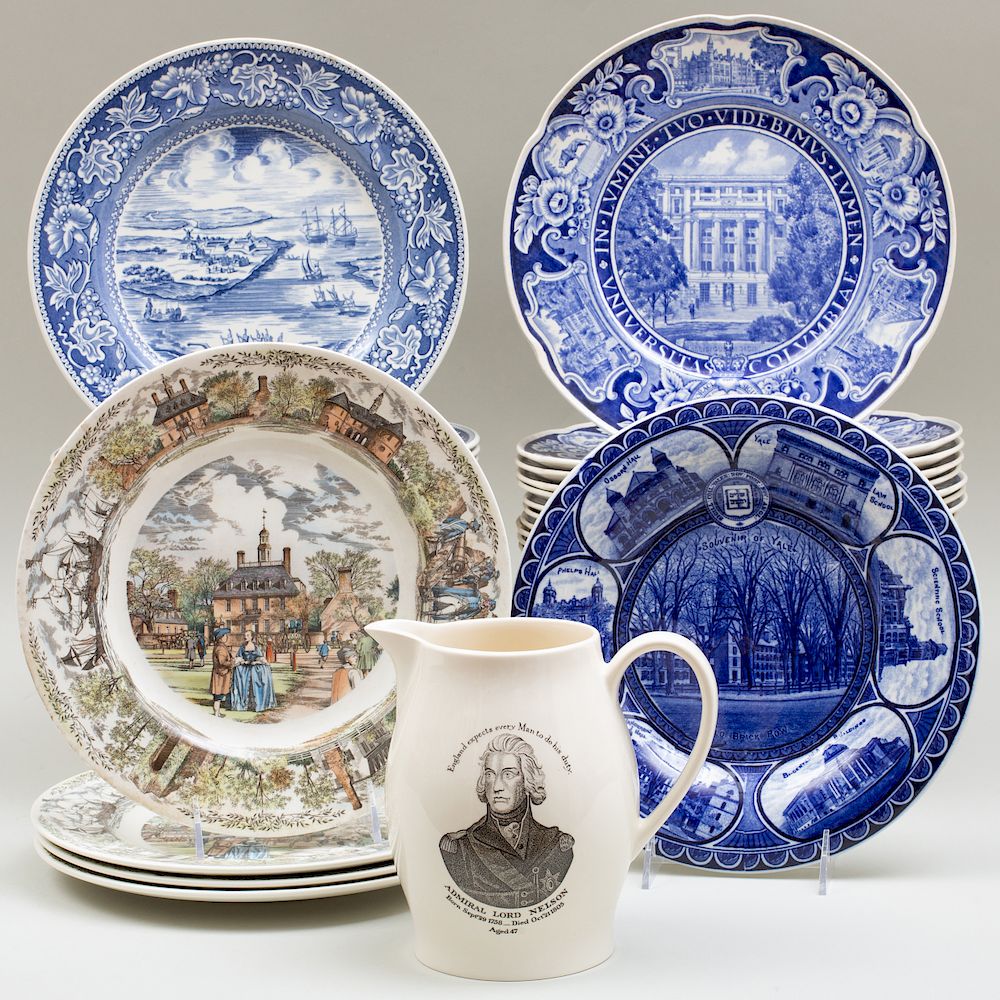 Appraisal: Thirty Wedgwood Transfer Printed Plates Variously marked depicting American historical