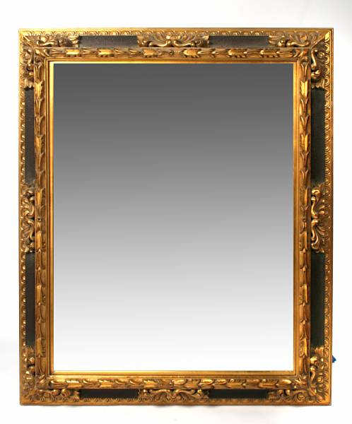 Appraisal: A Continental giltwood and paint decorated mirror height ft in