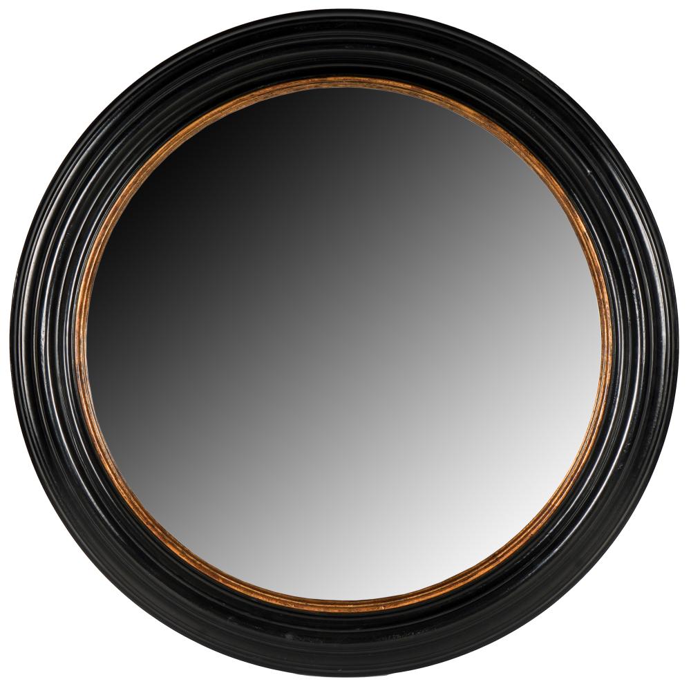 Appraisal: ROUND EBONIZED WOOD WALL MIRRORmodern unsigned inches diameter Condition