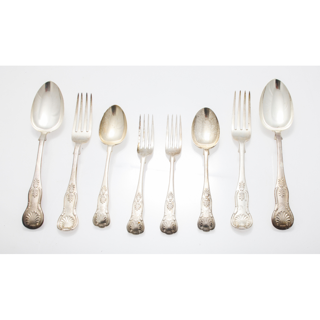 Appraisal: A matched set of King's pattern flatware comprising of ten