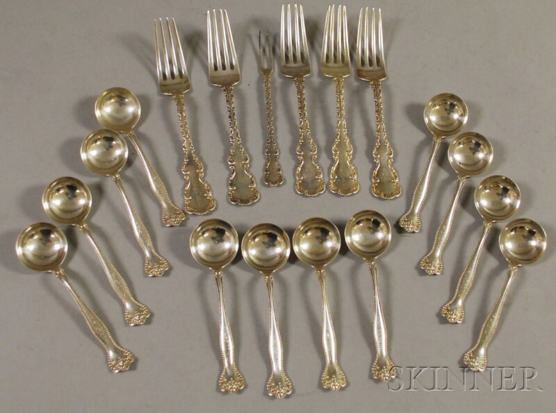 Appraisal: Small Group of Sterling Silver Flatware twelve Alvin Raleigh bouillon