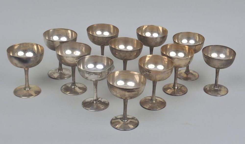 Appraisal: Group Twelve English Sterling Champagnes made in Sheffield in maker's