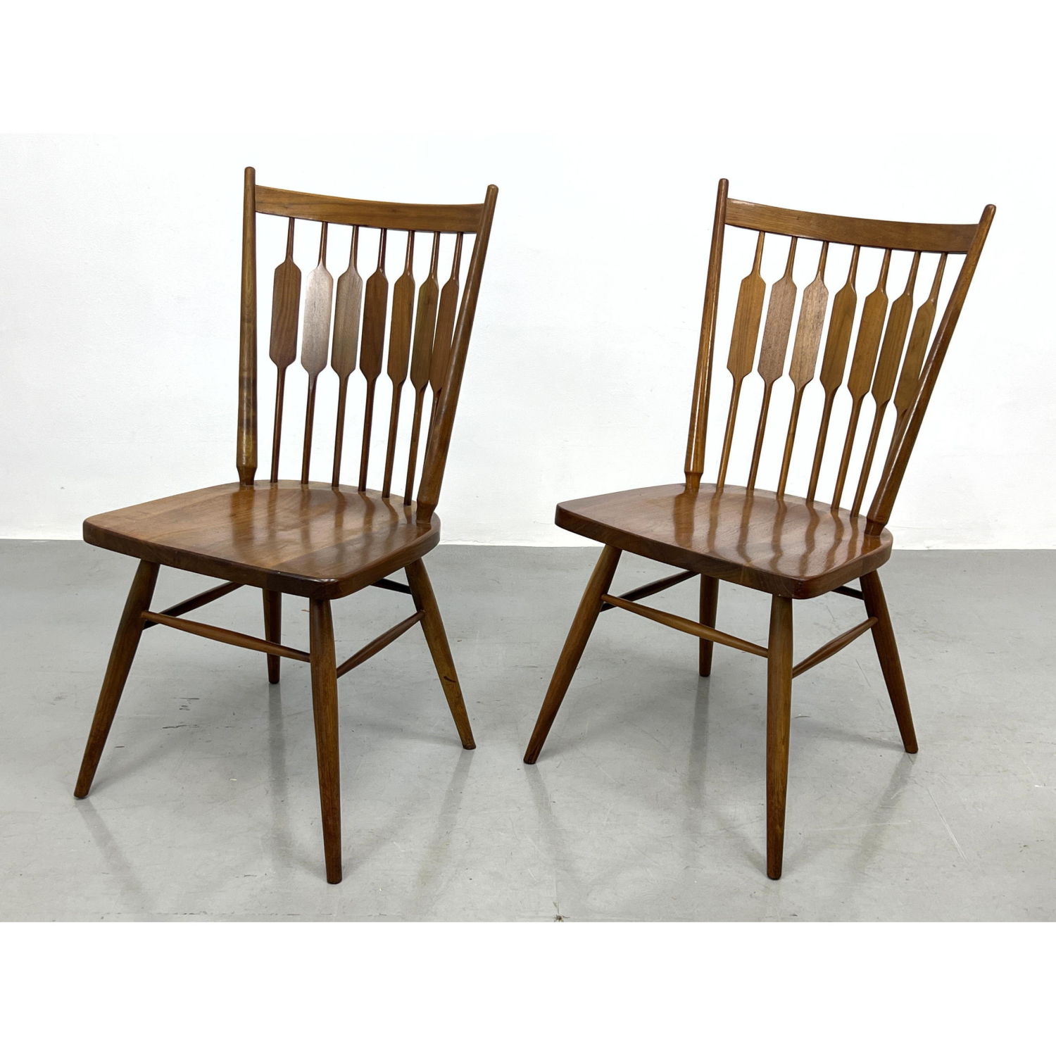 Appraisal: Pair of Kipp Stewart Drexel Slat Back Walnut Dining Side