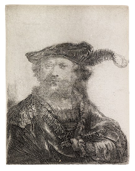 Appraisal: REMBRANDT VAN RIJN Self Portrait in a Velvet Cap and