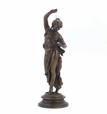 Appraisal: A Spelter Figure of a Female Huntress Spelter figure with