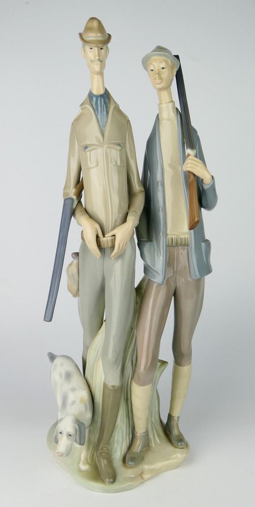 Appraisal: LLADRO GLAZED PORCELAIN THE HUNTERS FIGURE Lladro Spanish glazed porcelain