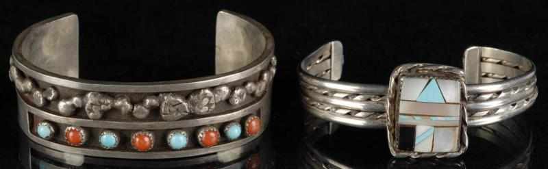 Appraisal: Lot of Native American Indian Cuff Bracelets Description Includes one