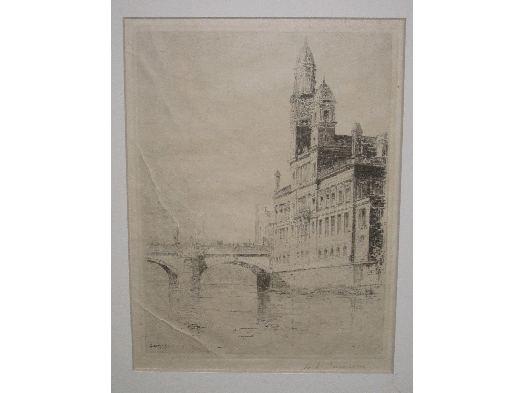 Appraisal: SIR DAVID YOUNG CAMERON Etching 'The George A Clark Town