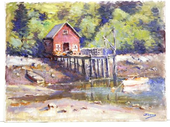 Appraisal: Roger Dennis American - ''Pemaquid ME '' oil on artist's