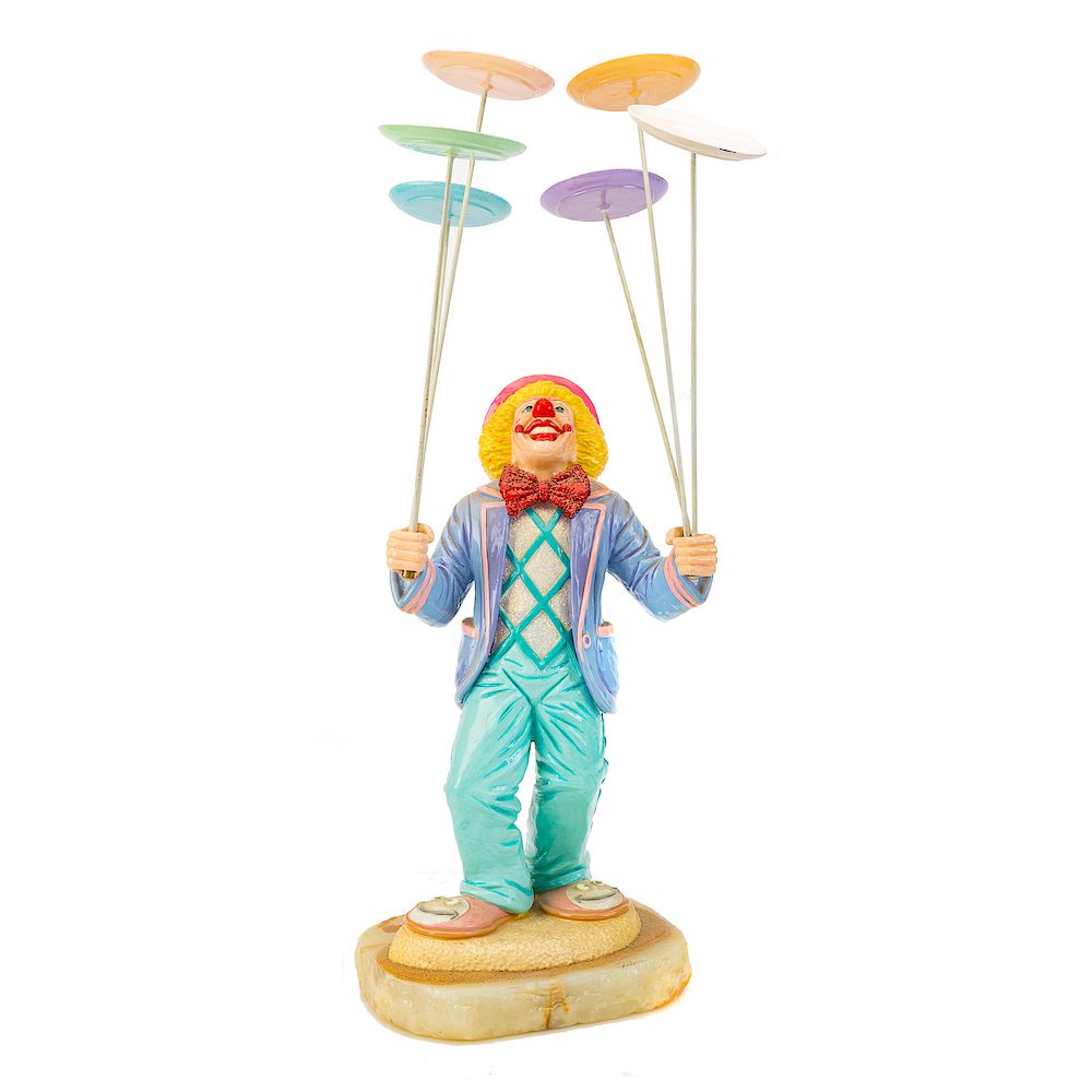 Appraisal: Ron Lee figure of a clown balancing plates signed dated