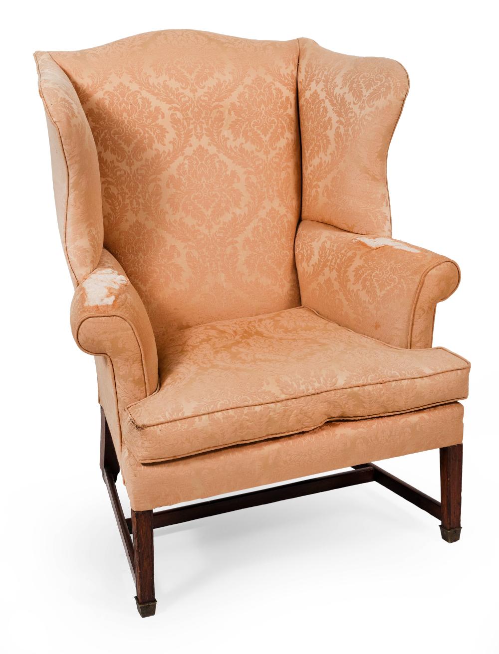 Appraisal: FEDERAL WING CHAIR LATE TH CENTURY BACK HEIGHT SEAT HEIGHT