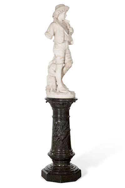 Appraisal: An Italian marble of a youth Montanaro Lapini An Italian