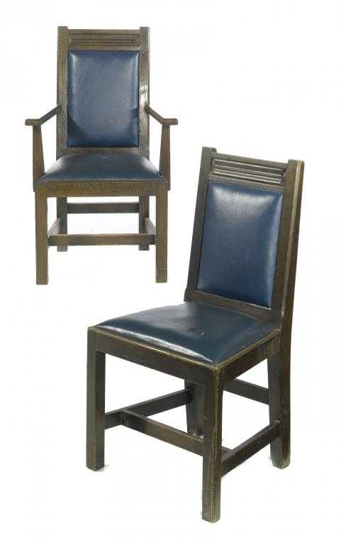 Appraisal: A SET OF FORTY ONE ARTS CRAFTS MOVEMENT OAK CHAIRS