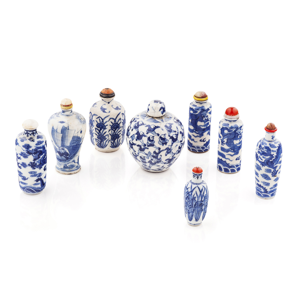 Appraisal: YCOLLECTION OF BLUE AND WHITE AND FAMILLE ROSE VASES AND