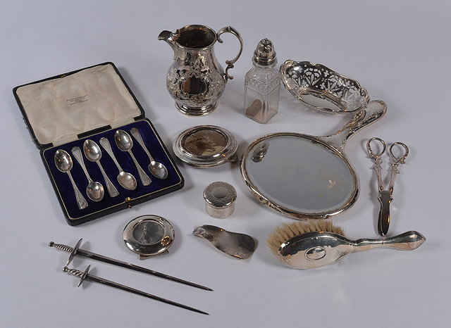 Appraisal: A small collection of miscellaneous silver and other waresincluding a