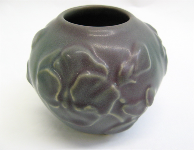 Appraisal: VAN BRIGGLE POTTERY VASE having a grey field with rose