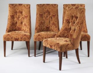 Appraisal: Upholstered slipper chairs Set of four slipper chairs upholstered in