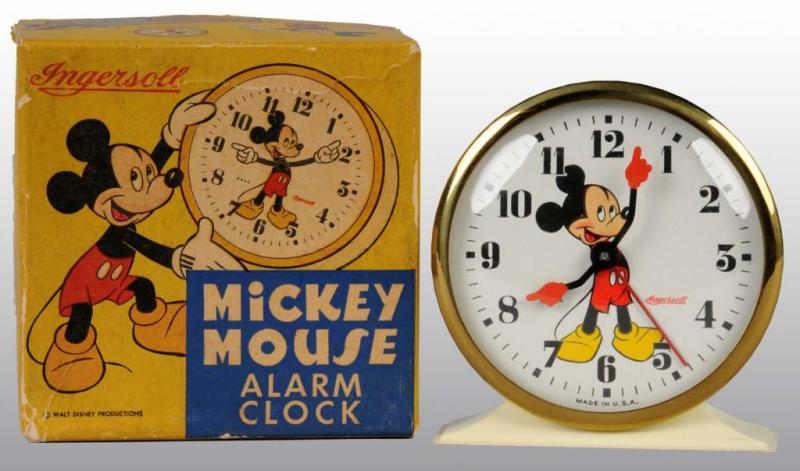 Appraisal: Disney Mickey Mouse Alarm Clock in Original Box Description Circa