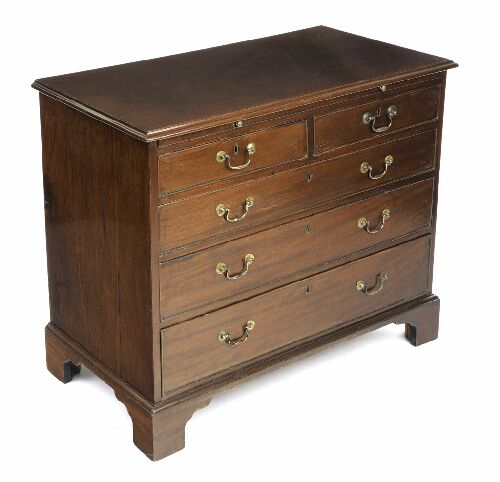 Appraisal: A George III mahogany chest the moulded rectangular top above