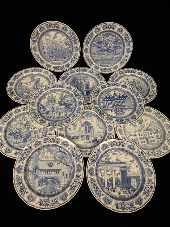 Appraisal: Wedgwood Yale University commemorative dinner plates c blue and white