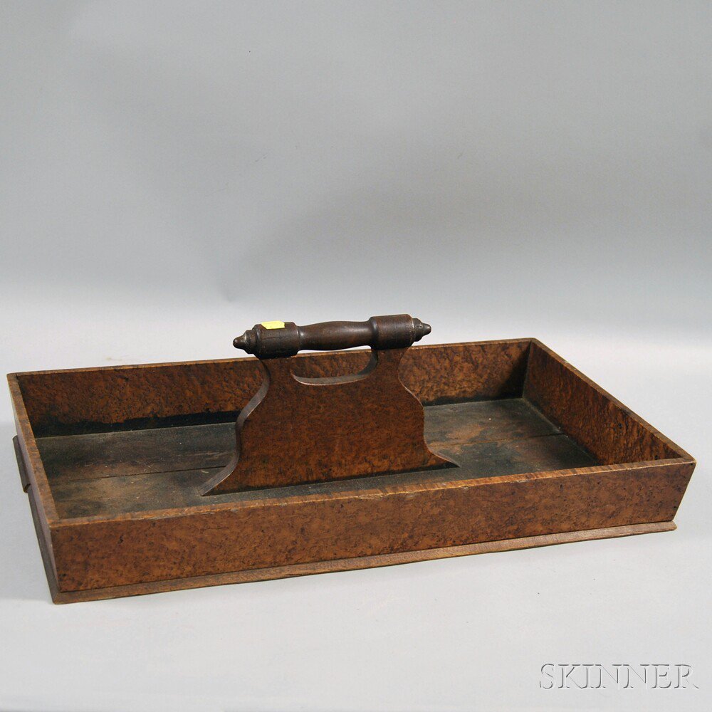 Appraisal: Large Bird's-eye Maple Cutlery Tray th th century ht wd