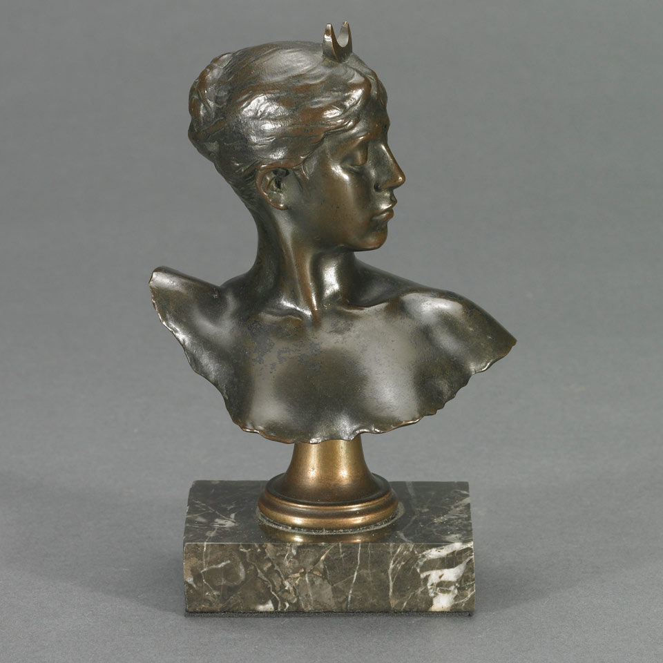 Appraisal: BUST OF DIANA Jean Alexandre Joseph Falguire French - patinated