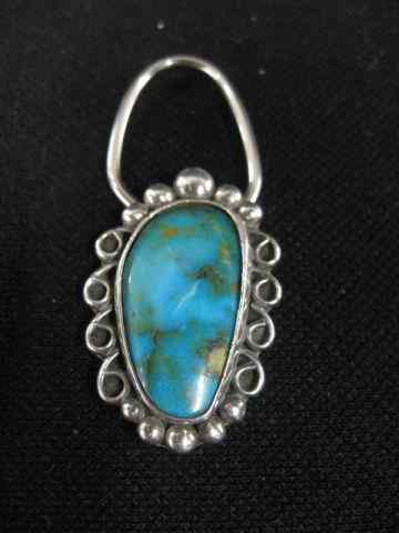 Appraisal: Indian Turquoise Sterling Key Ring signed Bisbee Bob ''