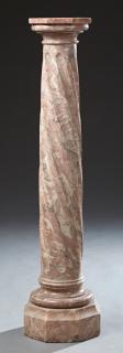 Appraisal: French Highly Figured Pink Marble Pedestal early th c the