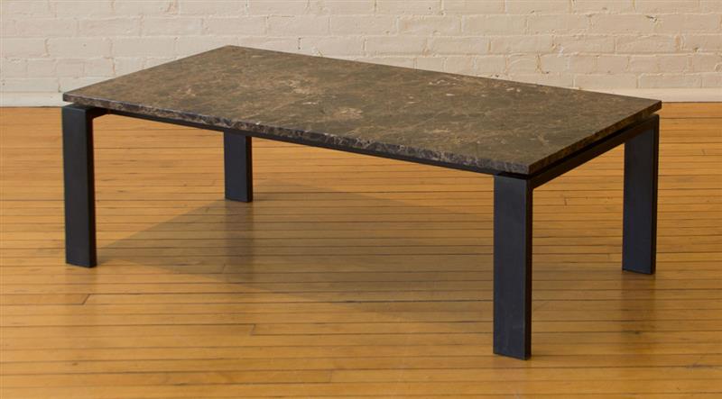 Appraisal: CONTEMPORARY MARBLE-TOP METAL LOW TABLE x x in Condition In