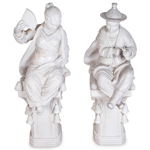 Appraisal: A Pair of Chinese Blanc de Chine Figures on Pedestals