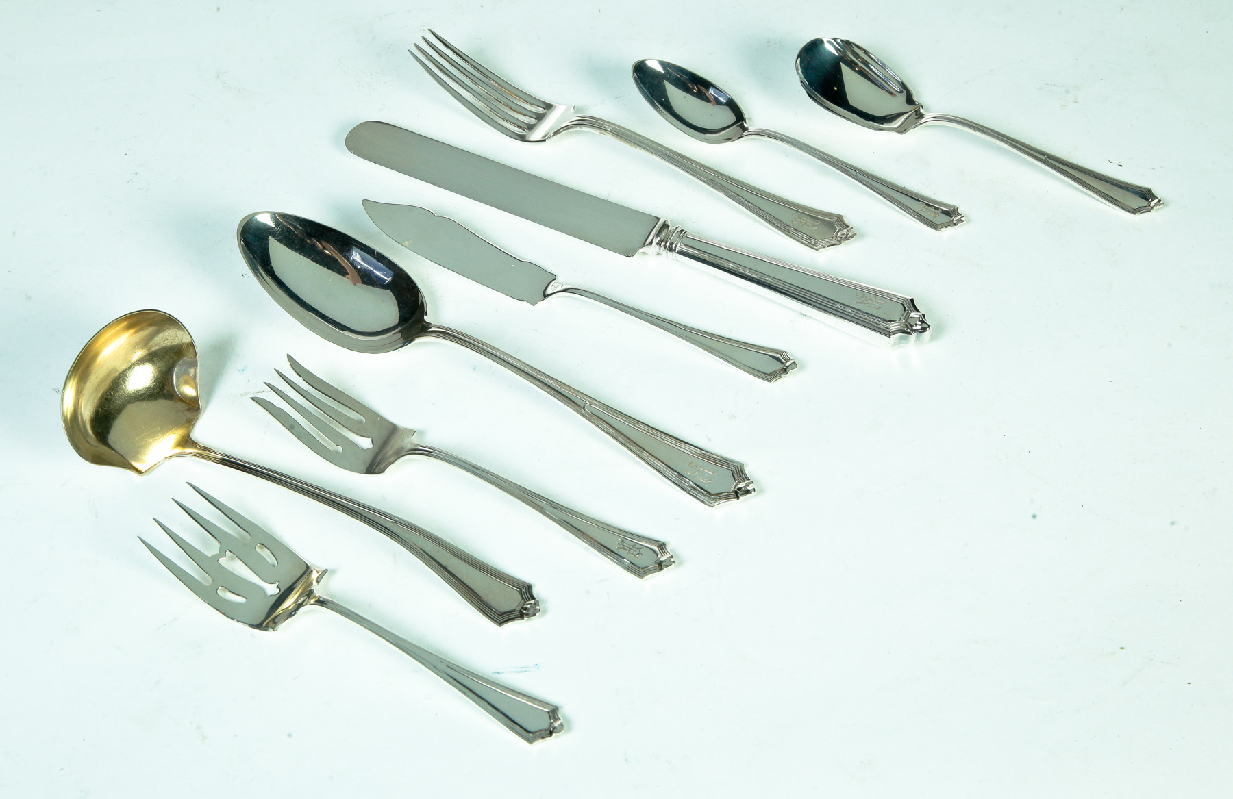 Appraisal: SET OF GORHAM PLYMOUTH PATTERN STERLING SILVER FLATWARE American rd