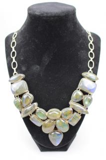 Appraisal: Sterling Silver Labradorite Necklace Sterling Silver Labradorite Necklace Marked on