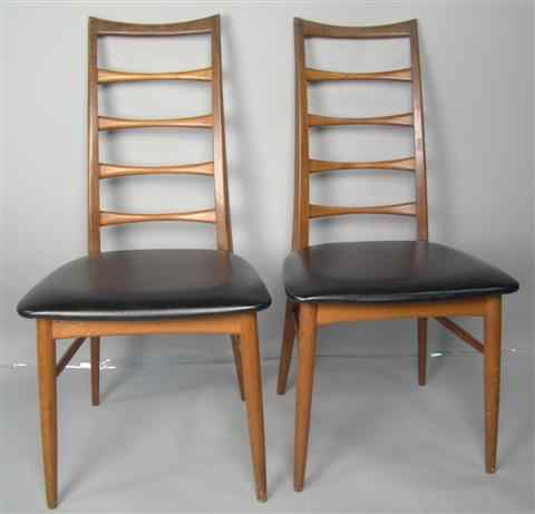 Appraisal: TWO MODERN KOEFOEDS OF DENMARK LADDER BACK CHAIRS WITH BLACK