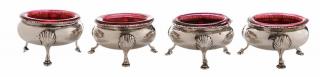 Appraisal: Set of Four George III English Silver Open Salt Four