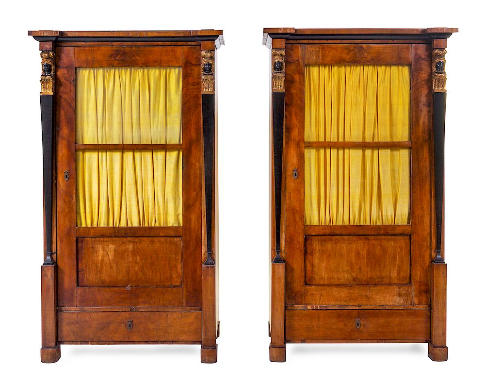 Appraisal: A Pair of Empire Mahogany Cabinets A Pair of Empire