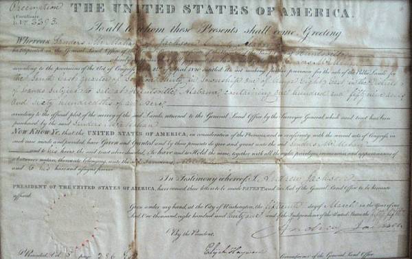 Appraisal: JACKSON ANDREW - Document Signed Andrew Jackson as President partially