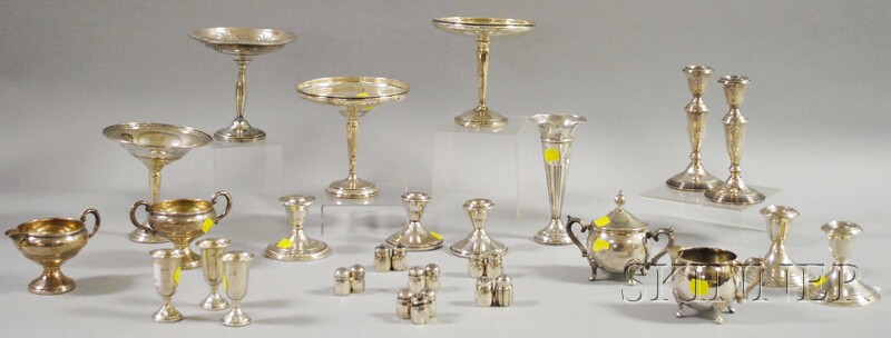 Appraisal: Group of Mostly Weighted Sterling Silver Tableware including a group