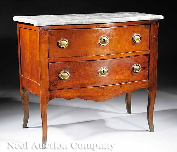 Appraisal: A Louis XVI Carved Fruitwood Serpentine Commode c period gris